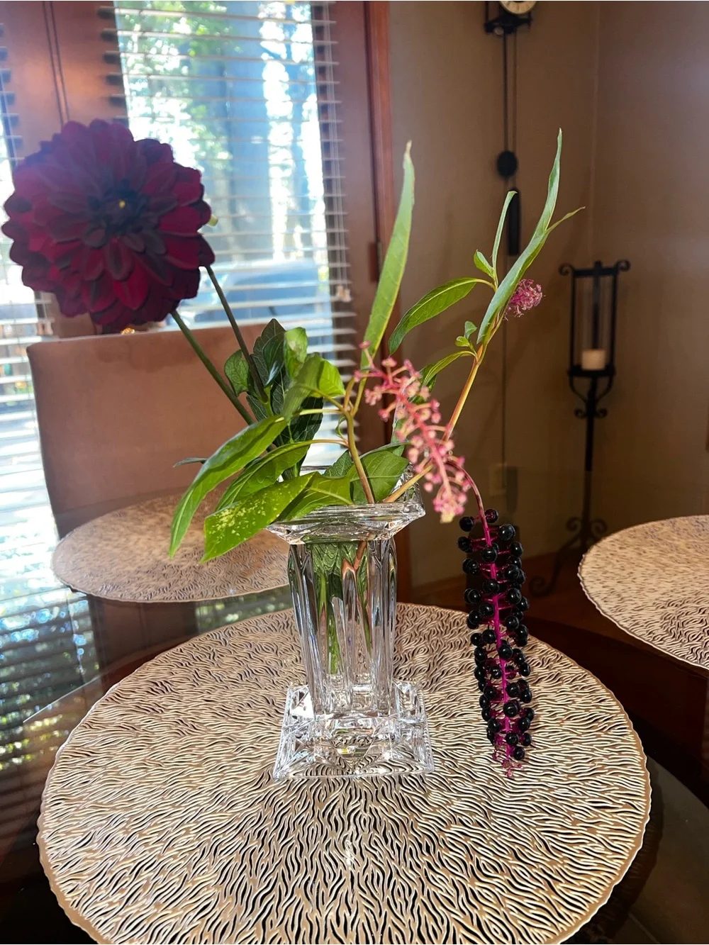 Heavy glass vase/candleholder